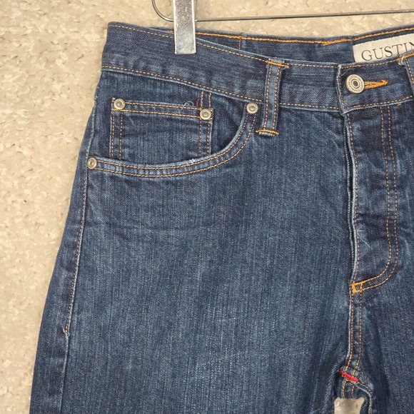 Gustin Jeans Mens 33 (Fits 29x27) Blue Straight Raw Selvedge Denim Minimalist - Picture 4 of 16